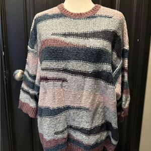 J. Jill Women's Sweater in Pink, Blue, and Gray